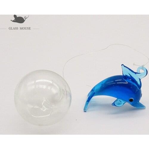 Handmade Murano glass dolphin statue ornament Pendant Home Aquarium fish tank decor charm accessory Mini marine animal Figurine