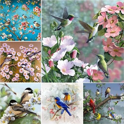 DIY 5D Diamond Painting Birds Flowers Set Cross Stitch Full Square Embroidery Sale Mosaic Art Picture of Rhinestones Wall Decor