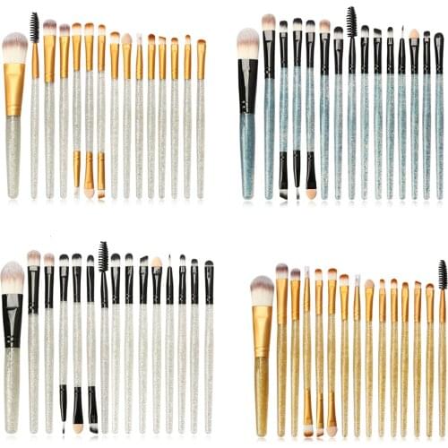 15 Pcs/set Eye Makeup Brush Professional Face Eye Shadow Eyeliner Eyebrow Nylon Fiber Shimmering Powder Handle Eye Shadow Brush