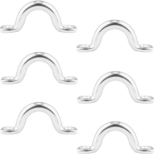 6 Piece Stainless Steel Pad Eye Straps Tie Down Anchor Deck Loops 10mm