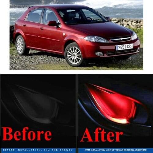 4pc CF style stickers on cars interior inside door handle atmosphere lamp for Chevrolet lacetti aveo captiva CAMARO IMPALA