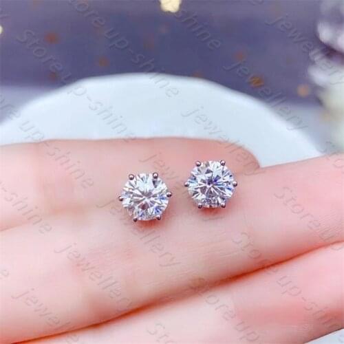 New Moissan Diamond Earrings 925 Silver Womens Earrings Luxurious Atmosphere