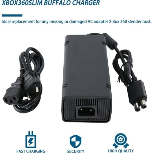 AC 100-240V Adapter Power Supply Charger Cable for X-BOX 360 Slim Ideal Replacement Charger With LED Indicator Light EU Plug