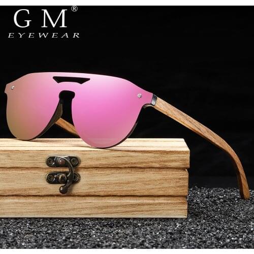 GM Womens Glasses Natural Zebra Wooden Sunglasses Men Polarized Fashion Sun Glasses Original Bamboo Oculos de sol S5030