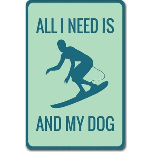 Ocean High Surf, Ocean Decor Gifts, Metal Waves Sign, Surfer Board Decor, Ocean Sign - Quality Tin Sign Dog Signs