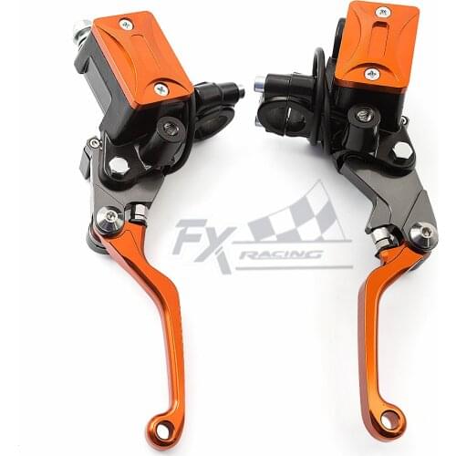 Orange 22mm Hydraulic Brake Clutch lever For SX SX-R XC XC-F XCW EXC EXC-F Motorcycle Dirt Bike Master Cylinder Reservoir Levers