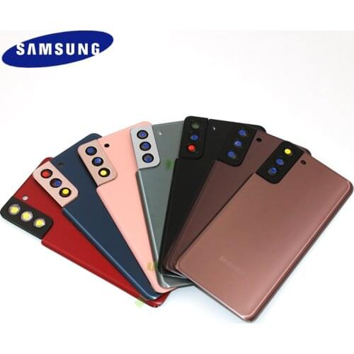 Original Samsung Galaxy S21 Plus Housing Cover Glass Back Battery Cover For S21+ S21Plus Door Rear Replacement Case +Camera Lens