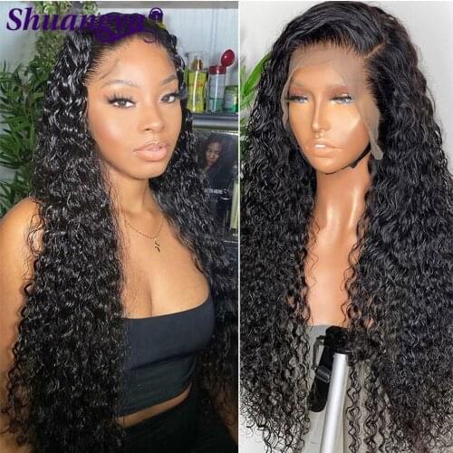 Water Wave Lace Front Human Hair Wig T Part Wigs Brazilian Remy Hair Water Wave13X4 Lace Front Wigs For Black Women