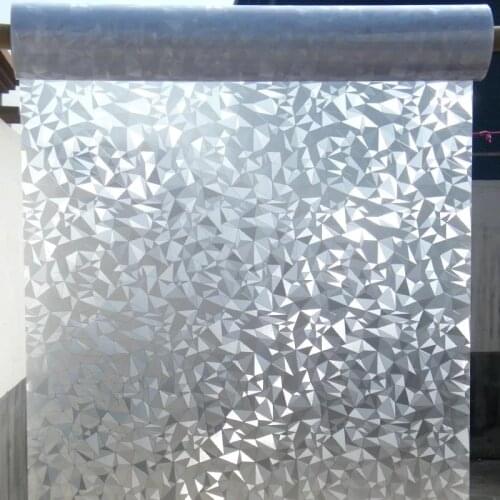 3D diamond Privacy Glass Window Film Window Stickers Glue-free Static Cling non-adhesive Decorative Film Office door Home Decor