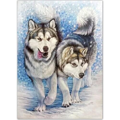 Full SquareRound drill diamond Painting 5D DIY diamond embroidery Alaskan Malamute Diamond mosaic Decoration painting