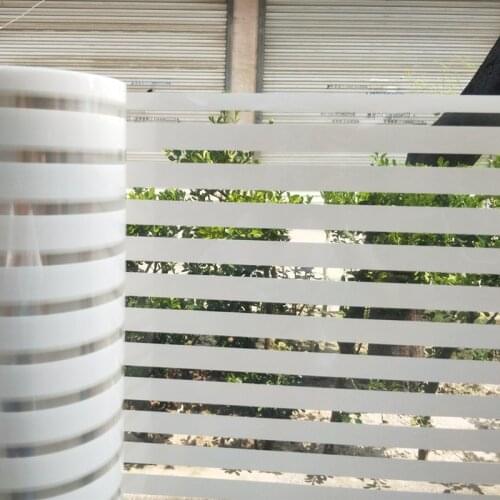 45x200cm Stripe semitransparent pattern electrostatic glue-free glass film office bathroom window balcony doors and Windows film