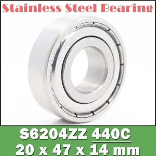 S6204ZZ Bearing 20*47*14 mm ( 2PCS ) ABEC-1 S6204 Z ZZ S 6204 440C Stainless Steel S6204Z Ball Bearings
