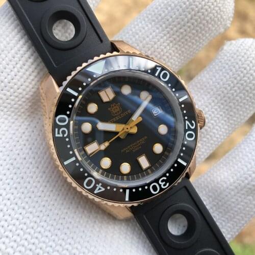 STEELDIVE Watch CuSn8 Bronze Diver Watch 300m Automatic Wristwatch Men Self Wind Mechanical Watches C3 Super Luminous Hot Sale
