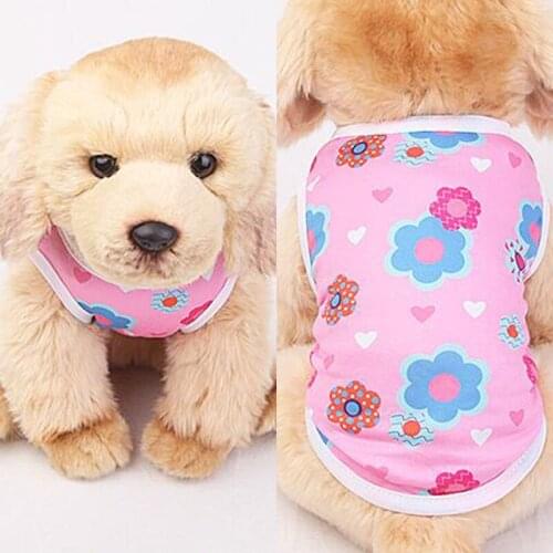 Dogs Thin Vests Flowers Apple Monkey Print Dog Tops Summer T-shirts Puppy Cute Tees Pet Vests Sleeveless Leaf Dogs Cats Tops