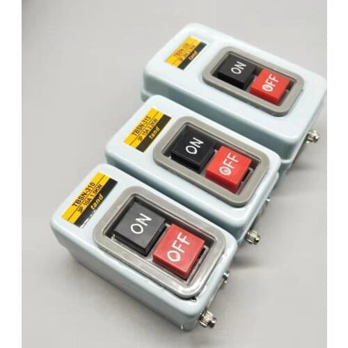 Push Button Power Switch Three Phases Power Control Start Switch AC 380V 10A/15A/30A 3P 1.5/2.2/3.7KW TBSN-310 TBSN-315 TBSN-330