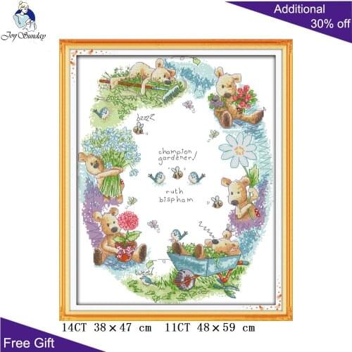 Your Gift Gardener Needlepoint C319 14CT 11CT Counted and Stamped Home Decoration The Gardener Embroidery DIY Cross Stitch kits