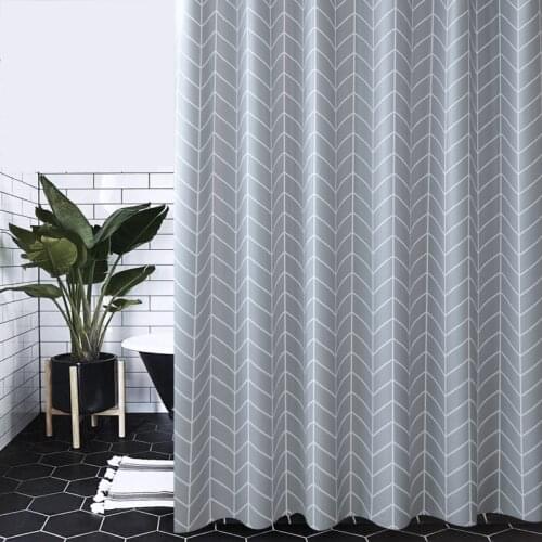 Modern Style Shower Curtains Bathroom Curtain Blue Plaid Waterproof Peva Partition Curtain Bathtub Mildew Bath Screens With Hook