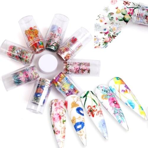 1 Roll Maple leaf/cactus Pattern Starry Sky Nails Foils Transfer Decals lavender Flower Nail Art Paper Nail Art DIY Decoration