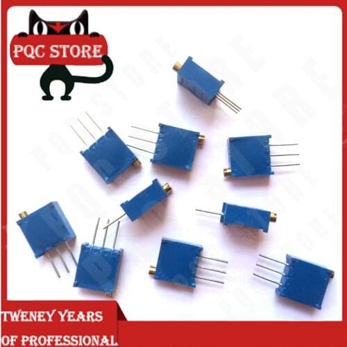 15values 15PCS 3296W Potentiometers Kit 3296W-1-103LF 101 102 103 104 105 201 202 203 204 205 500 501 502 503 504 each 1pcs