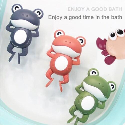 1 Pcs Baby Bath Toys Kids Swimming Pool Water Game Wind-up Clockwork Animals Cute Frog Shapes Water Floats Safe Funny Toy