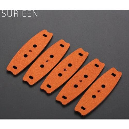 5pcs Brown Slingshot Pouches Pouch Microfiber Leather+Multi Hole Outdoor Hunting Catapult Rubber Band Accessories 53mm*15mm*9mm