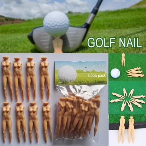 8Pcs/lot Novelty Joke Naked Nude Lady Golf Tee Practice Training Golf Tees Outdoor Use SAL99