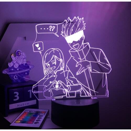 Anime Lamp Satoru Gojo Team Light Jujutsu Kaisen Led Night Light for Birthday Gift Jujutsu Kaisen Group Satoru Gojo Lamp