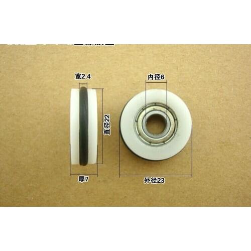 Free Shipping 6*23*7 3D printer U fishing tackle fishing rod groove groove wheel type +O ring rubber ring rubber bearing pulley