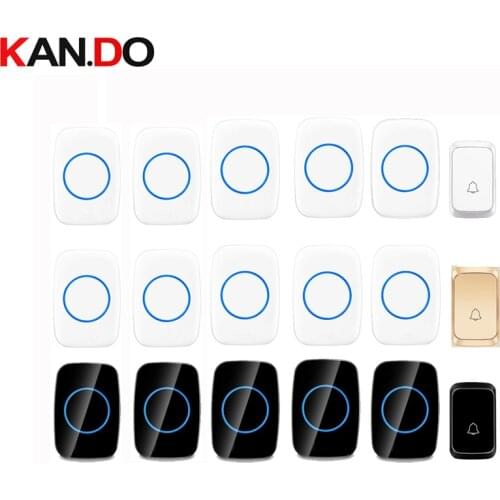 Bell sets with 5 receivers wireless door bell set by 110-220V wireless doorbell ip44 300M door chime door ring for big house