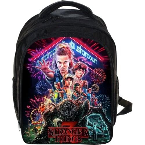 13 Inch Stranger Things Cartoon Kids Backpack Kindergarten School Bag Children Printing Backpack Girls Boys Mochila