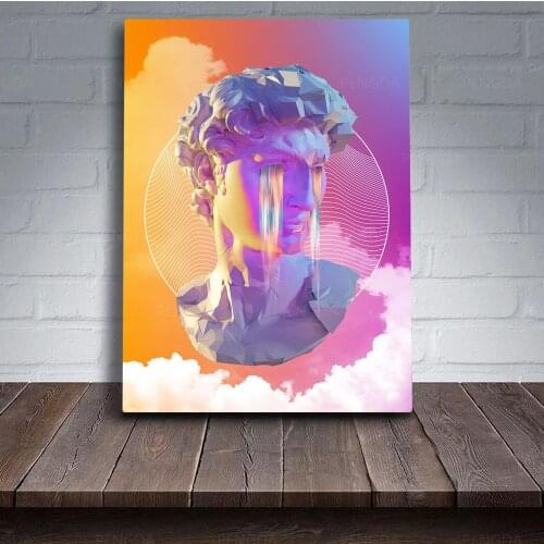 Home Decor David Sculpture Canvas Painting HD Print Vaporwave Poster Modern Wall Art Modular Aesthetic Picture Bedroom Framework