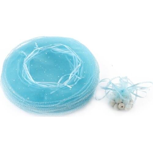 100pcs 25cm Round Drawstring Organza Jewelry Candy Pouch Christmas Wedding Party Favor Gift Packaging Bags