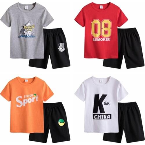 Summer Kids Boys Clothing Sets Children Short Sleeve T-shirts + Shorts Pants Suit Casual Car Youth Sports Outfit Kids Tracksuits