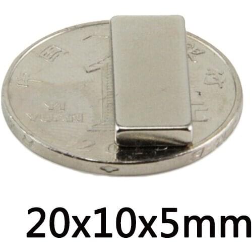 5~200pcs 20x10x5mm N35 Powerful Quadrate Magnetic Permanent Magnet NdFeB Super Powerful magnet Neodymium Magnets 20*10* 5mm
