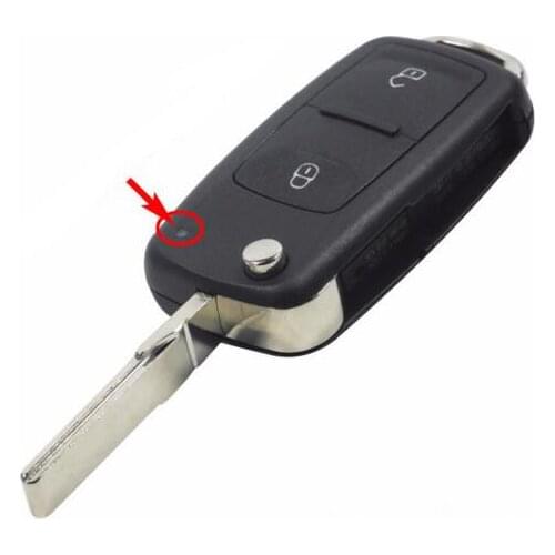 New! 2 Buttons Flip Remote Folding Key Shell for VW Polo Golf Uncut Blade Car Key Case 202AD