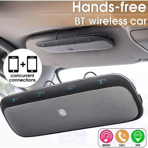 New Sun visor Multipoint BT3.0 Wireless Bluetooth Speakerphone Audio Music Speaker Handsfree Calling Car Kit For Smartphones