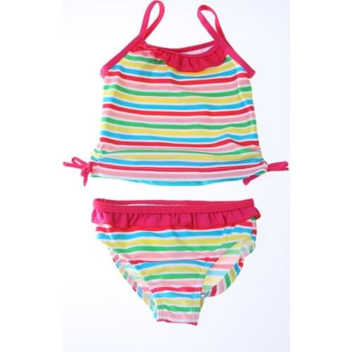 Baby Girl swimwear cute two pieces swimsuit toddler girl swim wear split striped swimsuit for infants 6M-36M