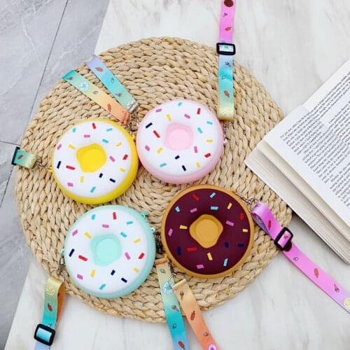 Popular Macaroni Women Cross Bag Candy Doughnut Soft Silicone Casual Cute Creative Cartoon Trend Shoulder Messenger Bags