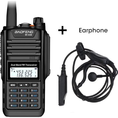 Baofeng BF-A58 Walkie Talkie IP68 Waterproof 128CH Dual Band UHF VHF Two Way Radio Handheld FM Transceiver CB Ham Radio Station
