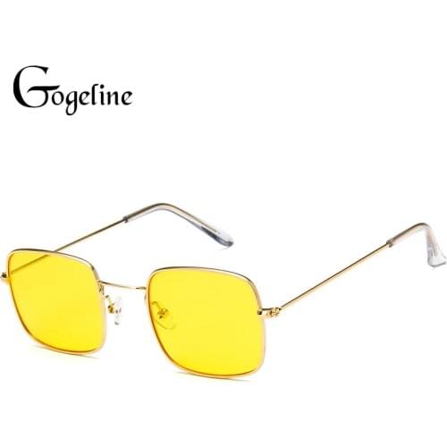 Rectangular Sunglasses Women Men Square Metal Male Female UV400 Classic Retro Fashion Colorful Sun Glasses red yellow pink