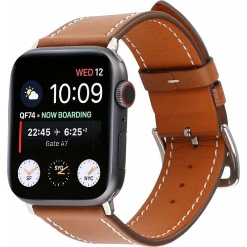 Watchband for iWatch 5 4 40mm 44mm Single Tour Bracelet Strap Wristband for iWatch Series 1 2 3 42mm 38mm Genuine Leather Loop
