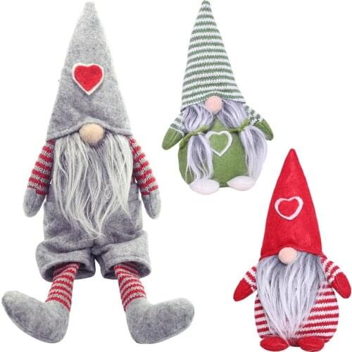 Santa Claus Snowman Elk Christmas Ornaments Faceless Doll Swedish Gnome Plush Doll Favor Party Decoration for Home New Year Gift