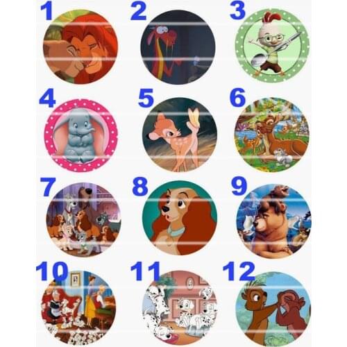 Handmade 10~25mm Colorful picture Retro Round Glass Cabochons for Necklace Decoration and Phone Chain Accessaries 60 /pcs-58