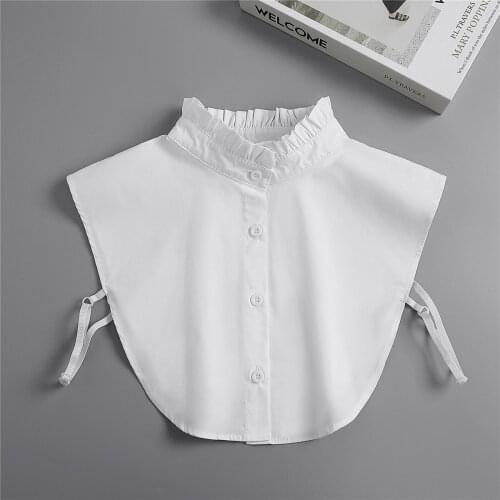 Sweater Stand Ruffle Shirt Fake Collar for Women White Detachable False Collar Lapel Sweater Blouse Top Removable Faux Collars
