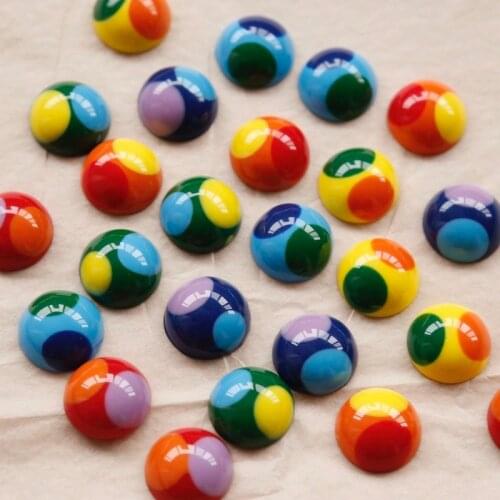 Colorist series, 6 colors of contrast resin semicircle, Japanese DIY earrings accessories and jewelry materials
