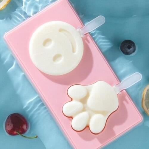 Silicone Ice Cream Mold with Lid Animals Shape Jelly DIY Mold Dessert Ice Cream Mold with Reusable Popsicle Stick ice mold