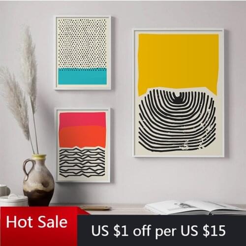 Modern Multicolored Abstract Geometric Wall Decor Art Canvas Painting Picture Posters and Prints Gallery Kids Kitchen Room Decor
