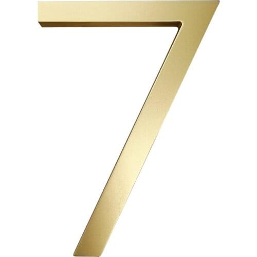 15cm House Number Sign #7 Huisnummer Outdoor Brass 6 inch Aluminum Modern Font Door Numbers Plate Home Address Signage