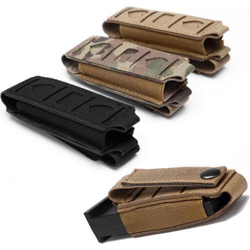 Tactical Molle Single Magazine Pouch Elastic Pistol Mag Pouch Waist Belt Military Multi-tool Pouch Holster Tool Holder Equipment