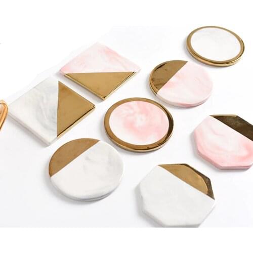 High-Grade Eco-friendly Golden Inlay Tableware Ceramic Coasters For Mugs And Bowls bonderzetters подставка под блюдца и чашки